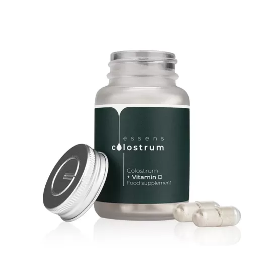 Colostrum + Vitamin D 60 Capsules – Food Supplement ESSENS Colostrum + Vitamin D 60 Capsules – Food Supplement ESSENS